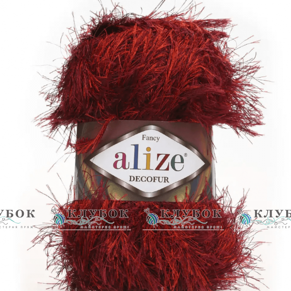 Пряжа Alize "Decofur / Декофур" Туреччина №1373(червоний меланж)
