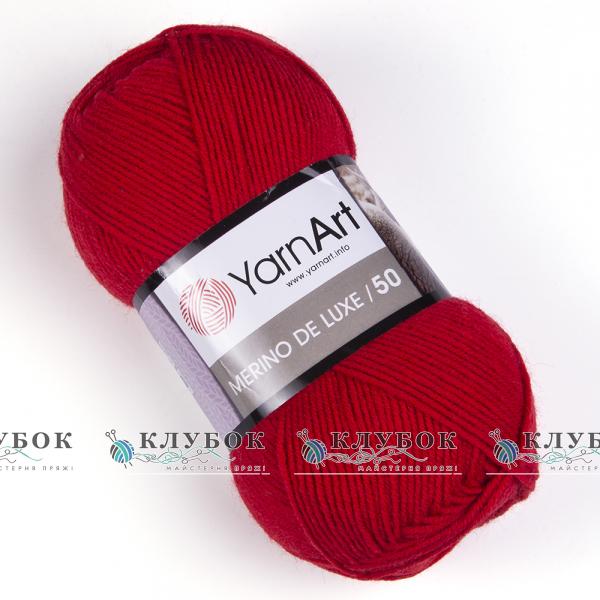 Пряжа напіввовна YarnArt "Merino de Luxe 50 / Меріно де Люкс 50" Туреччина №156(червоний)