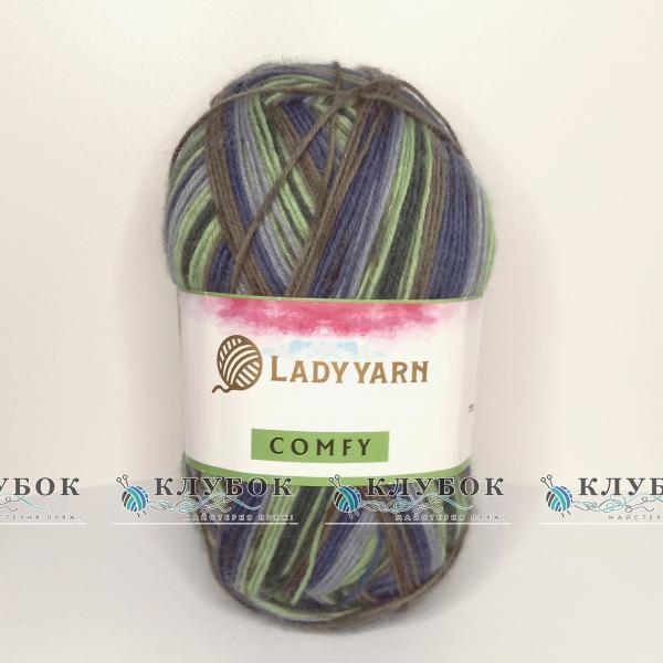 Пряжа «LADY YARN Comfy/ Леді ярн Comfy» №01(сине зелений)