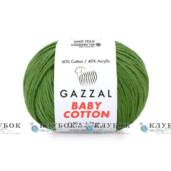 Пряжа Gazzal "Baby Cotton \ Бебі Коттон" Туреччина №3449(трава)