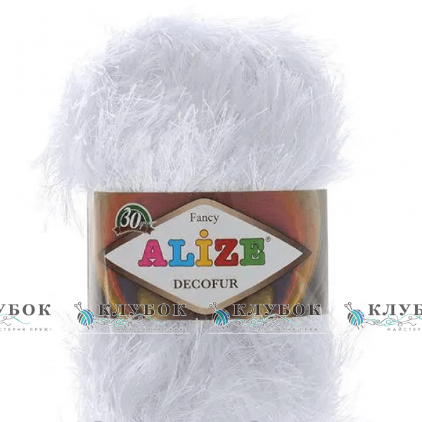 Пряжа Alize «Decofur / Декофур» Турция №55(белый)