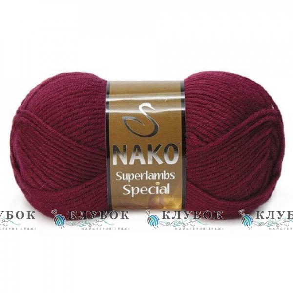 Пряжа напіввовна Nako «Superlambs Special / Суперлембс Спешл» Туреччина №6592(бордо)