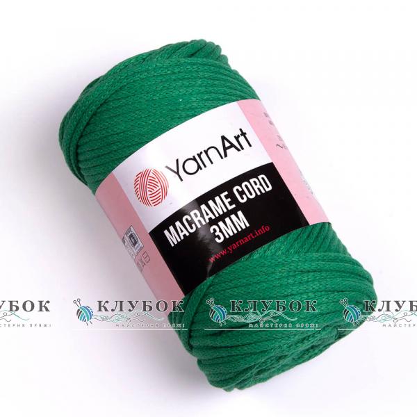 Трикотажна пряжа YarnArt _MACRAME CORD - Макраме Корд 3мм  №759(зелений)