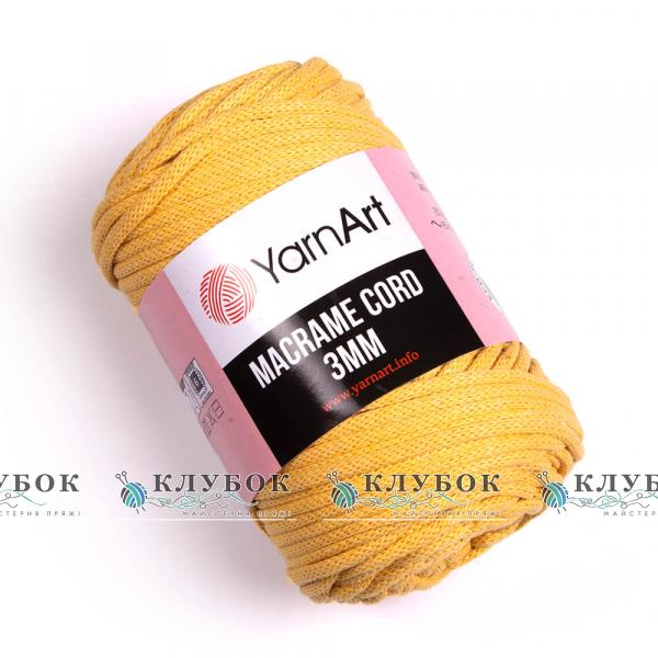 Трикотажна пряжа YarnArt _MACRAME CORD - Макраме Корд 3мм  №764(жовтий)