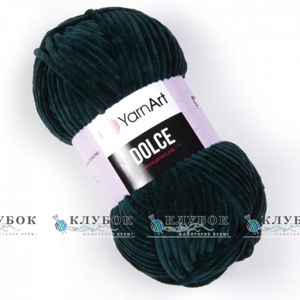 Плюшева пряжа YarnArt «Dolce / Дольче» №774(темно зелений)