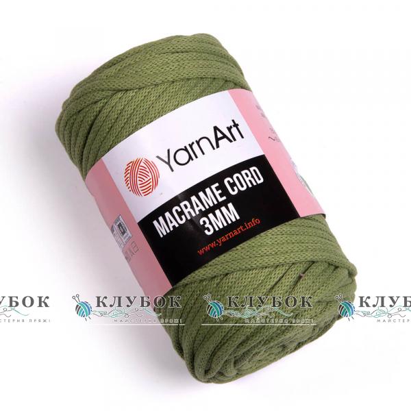 Трикотажна пряжа YarnArt _MACRAME CORD - Макраме Корд 3мм   №787(хакі)