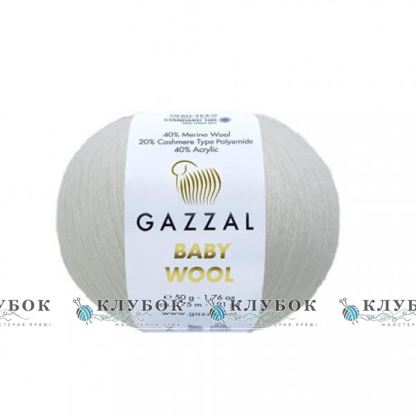 Пряжа Gazzal "Baby Wool / Бебі Вул" Туреччина №801(білий)