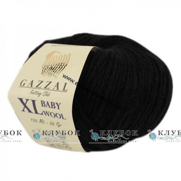 Пряжа напіввовна Gazzal "Baby Wool XL / Бебі Вул XL" Туреччина №803(чорний)