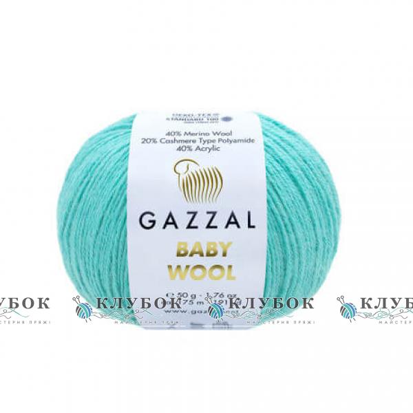 Пряжа Gazzal «Baby Wool / Беби Вул» Турция №820(бирюза)