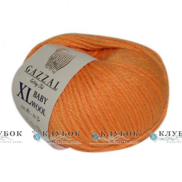 Пряжа полушерсть Gazzal «Baby Wool XL / Беби Вул XL» Турция №837(оранжевый)