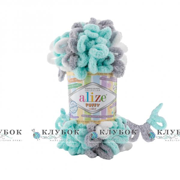 Плюшева пряжа Alize «Puffy color / Пуффі колор»  №6408