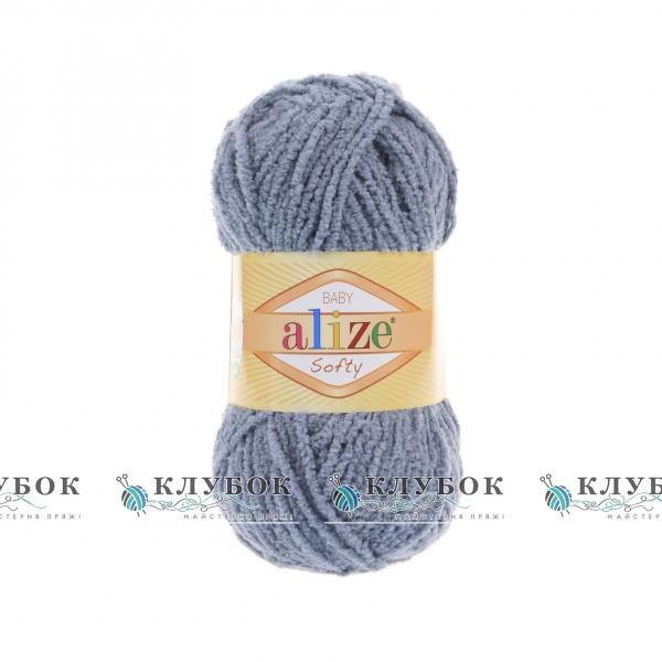Плюшевая пряжа Alize «Softy / Софти»  №119(серый)