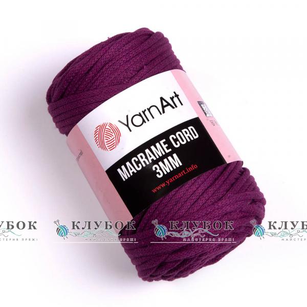 Трикотажна пряжа YarnArt _MACRAME CORD - Макраме Корд 3мм  №777(фуксія)