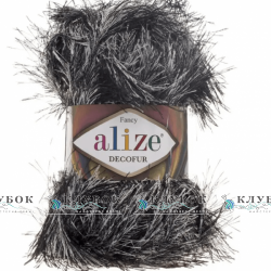 Пряжа Alize "Decofur / Декофур" Туреччина №1378(чорний меланж)