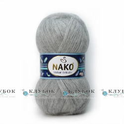 Пряжа NAKO «Mohair Delicate / Мохер Делікат» Туреччина №195(світло сірий)