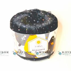 Пряжа Диаманте паєтка  №123(чорний)