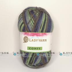 Пряжа «LADY YARN Comfy/ Леді ярн Comfy» №01(сине зелений)