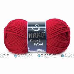 Пряжа напіввовна Nako "Sport Wool / Спорт Вул" Туреччина №3641(червоний)