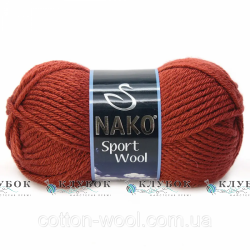Пряжа напіввовна Nako "Sport Wool / Спорт Вул" Туреччина №4409(теракот)