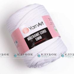 Пряжа YarnArt «MACRAME CORD / Макраме Корд 5мм» Туреччина №701(білий)