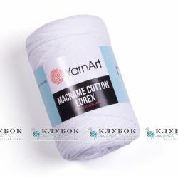 Трикотажна пряжа YarnArt "Macrame Cotton Lurex / Макраме Коттон Люрекс" Туреччина №721(білий)