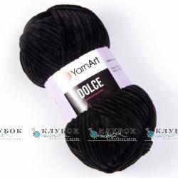 Плюшева пряжа YarnArt «Dolce / Дольче» №742(чорний)