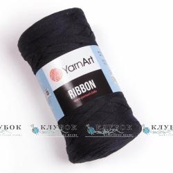 Трикотажна пряжа YarnArt "Ribbon / Рібон"  №750(чорний)