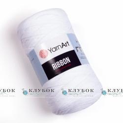 Трикотажна пряжа YarnArt "Ribbon / Рібон"  №751(білий)