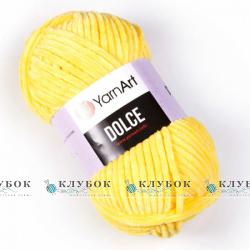 Плюшева пряжа YarnArt «Dolce / Дольче» №761(жовтий)