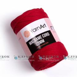 Трикотажна пряжа YarnArt _MACRAME CORD - Макраме Корд 3мм   №773(червоний)