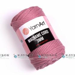 Трикотажна пряжа YarnArt _MACRAME CORD - Макраме Корд 3мм   №792(суха троянда)