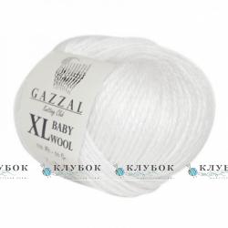 Пряжа напіввовна Gazzal "Baby Wool XL / Бебі Вул XL" Туреччина №801(белый)