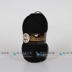 Пряжа напіввовна Madame Tricote "Merino Gold / Меріно Голд" Туреччина №999(чорний)