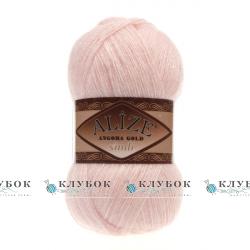 Пряжа Alize «Angora Gold simli / Ангора Голд симлі» Туреччина №271(ніжно рожевий)
