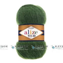 Пряжа Alize "Angora Real 40 / Ангора Реал 40" Туреччина №563(темно зелений)