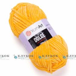 Плюшева пряжа YarnArt «Dolce / Дольче» №853(жовтий)