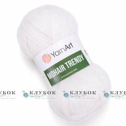 Пряжа YarnArt "MOHAIR TRENDY / Мохер Тренді"  №101(білий)