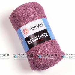 Трикотажна пряжа YarnArt "Ribbon / Рібон"  №743(суха троянда  з люрексом)