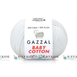 Пряжа Gazzal "Baby Cotton \ Бебі Коттон" Туреччина №3410(слонова кістка)