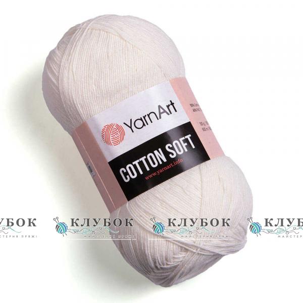 Пряжа YarnArt «Cotton Soft / Коттон Софт» Турция №01(белый)