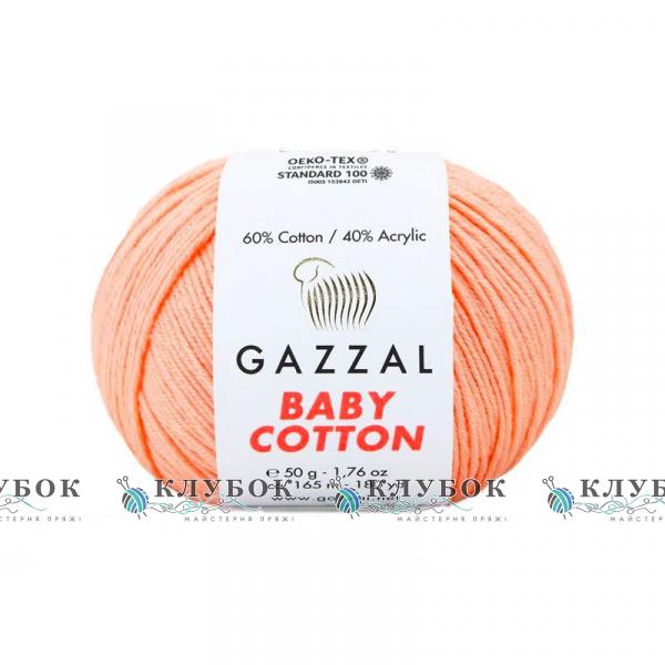 Пряжа Gazzal «Baby Cotton \ Беби Коттон » Турция №3412(персик)