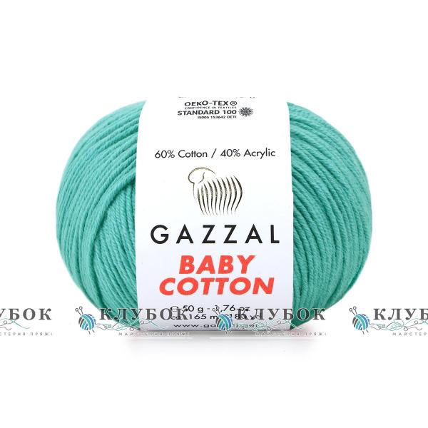 Пряжа Gazzal «Baby Cotton \ Беби Коттон » Турция №3426(бирюзовый)