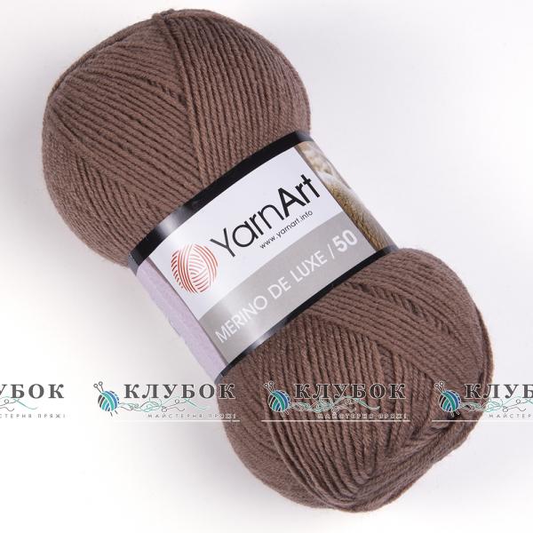 Пряжа полушерсть YarnArt «Merino de Luxe 50 / Мерино де Люкс 50» Турция №514(кофейный)