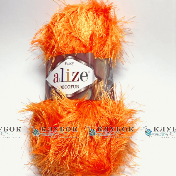 Пряжа Alize «Decofur / Декофур» Турция №654(оранжевый)