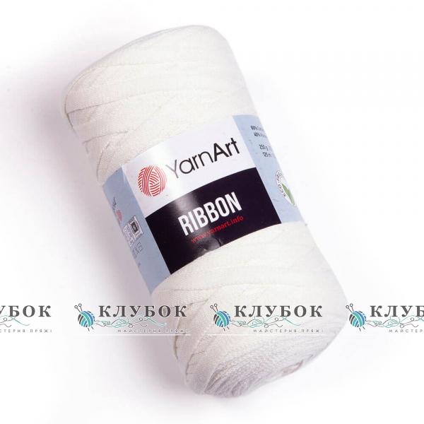 Трикотажная пряжа YarnArt «Ribbon / Рибон»  №752(молоко)
