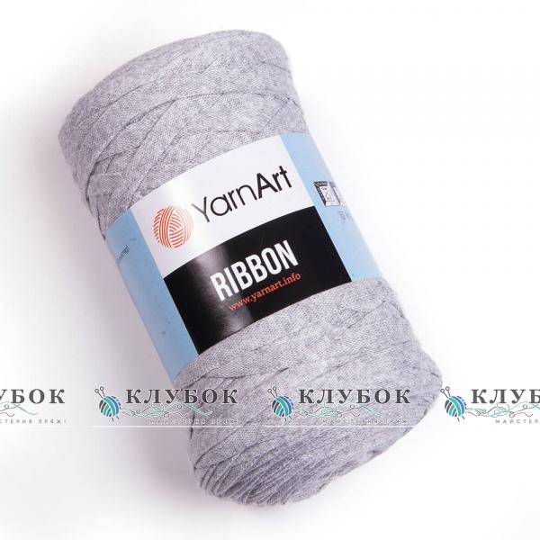Трикотажная пряжа YarnArt «Ribbon / Рибон»  №757(серый меланж)