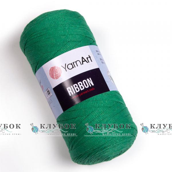 Трикотажная пряжа YarnArt «Ribbon / Рибон»   №759(зеленый)