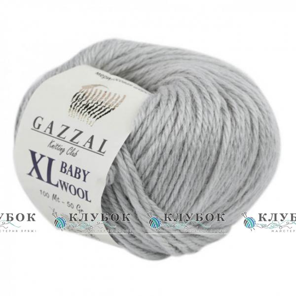 Пряжа напіввовна Gazzal "Baby Wool XL / Бебі Вул XL" Туреччина №817(світло сірий)