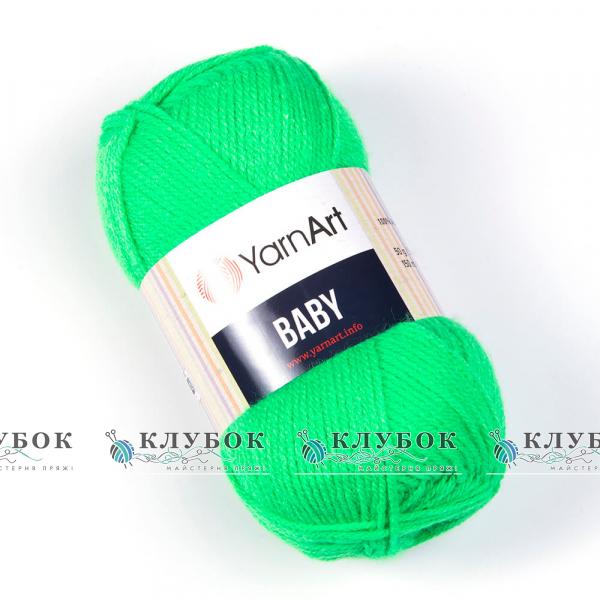 Пряжа YarnArt "Бебі"  №8233(яскраво зелений)