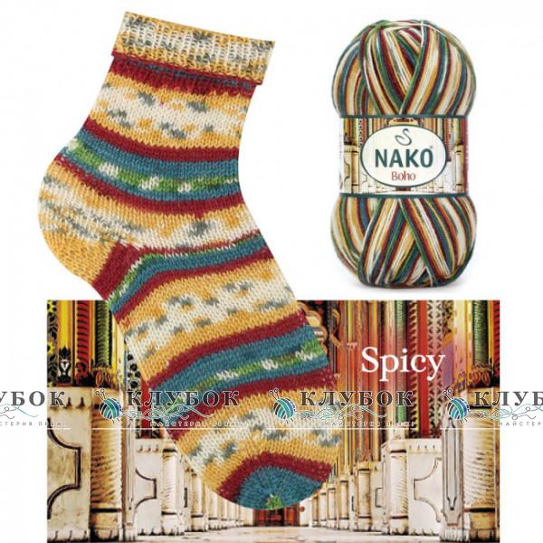 Носочная пряжа Nako «Boho / Бохо» №82442